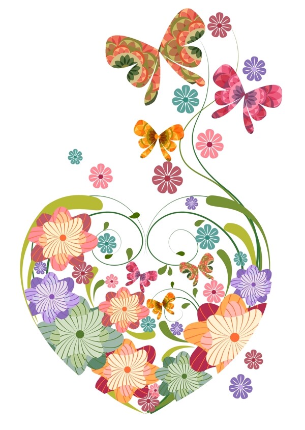鮮花蝴蝶圖片