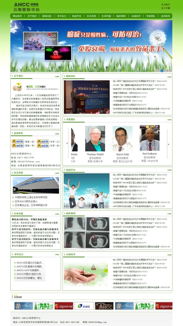 ahcc云南营销中心网站模版图片