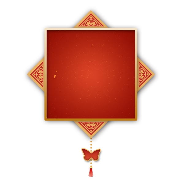 古风中国红色节日标题栏春节边框
