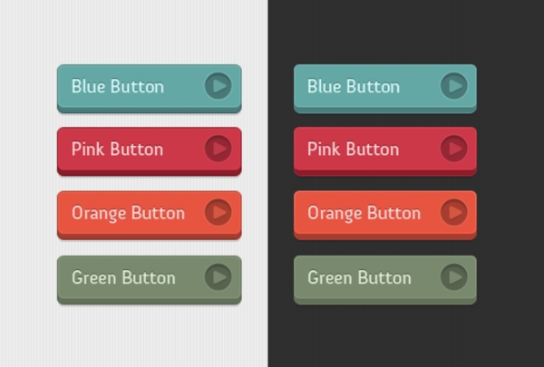 4色彩鲜艳明快的3D用户界面按钮设置PSD