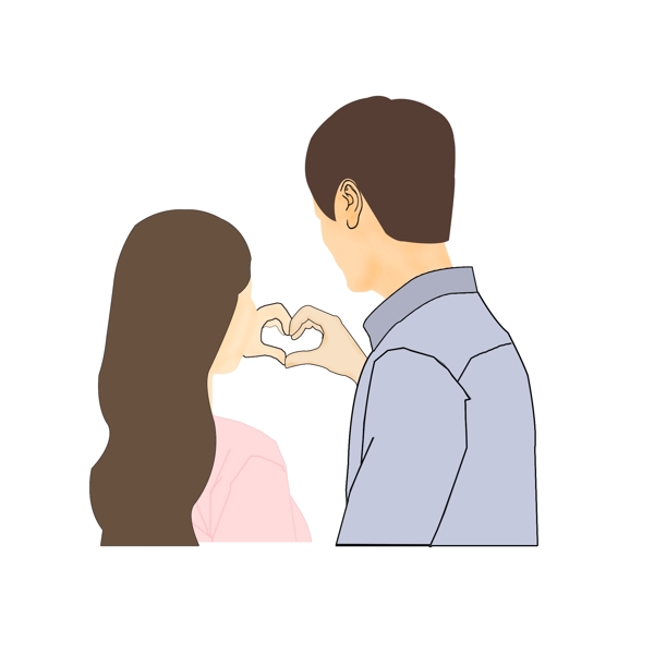 七夕情人節(jié)情侶筆芯插畫PNG