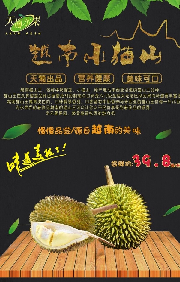 貓山王榴蓮水果