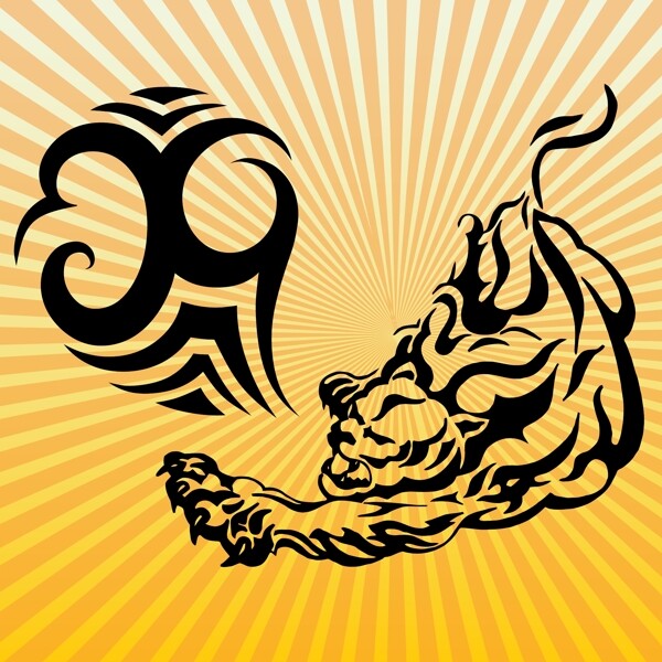 印花矢量圖靚仔裝抽象動物T恤圖案免費素材