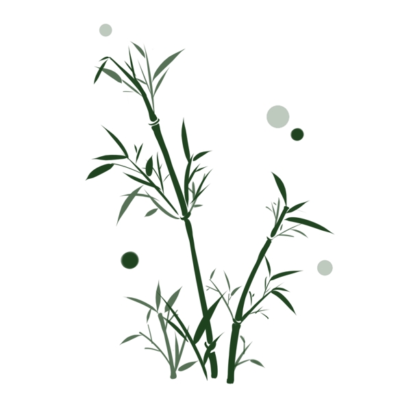 墨绿色竹子竹叶装饰图案