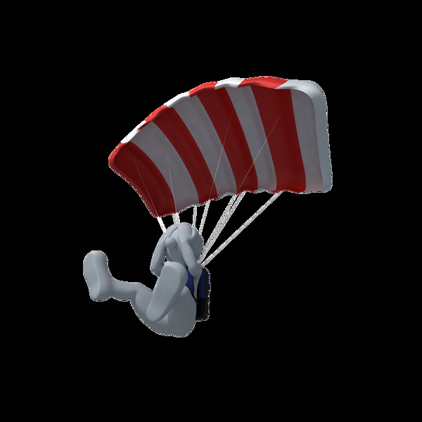 3D跳伞小人元素
