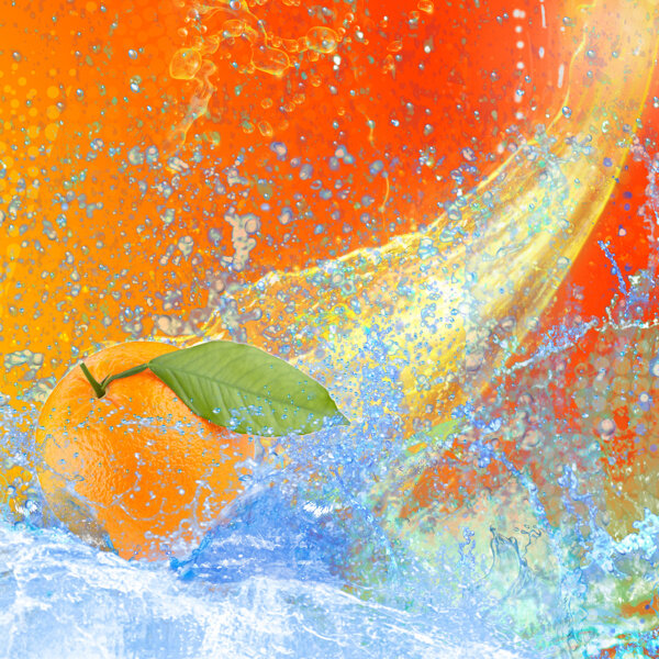 动感水球与柚子图片