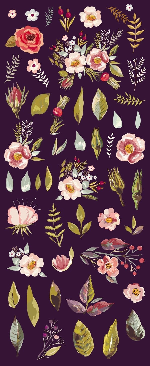 清新水彩繪花朵插畫(huà)