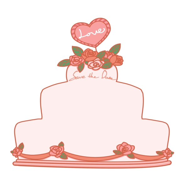 粉色结婚蛋糕边框