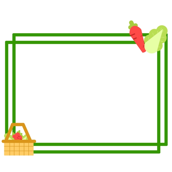 手绘蔬菜边框插画