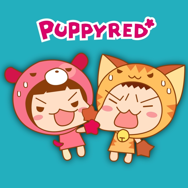 印花矢量圖女童可愛卡通卡通形象puppyred娃娃免費素材