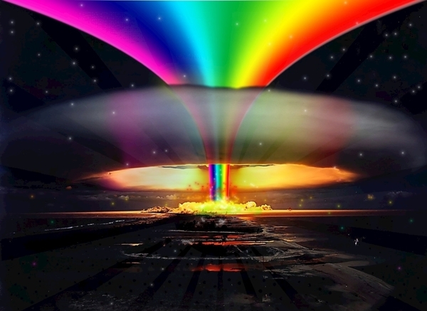 彩虹蘑菇云图片