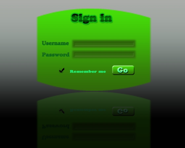 绿面登录表单与按钮PSD