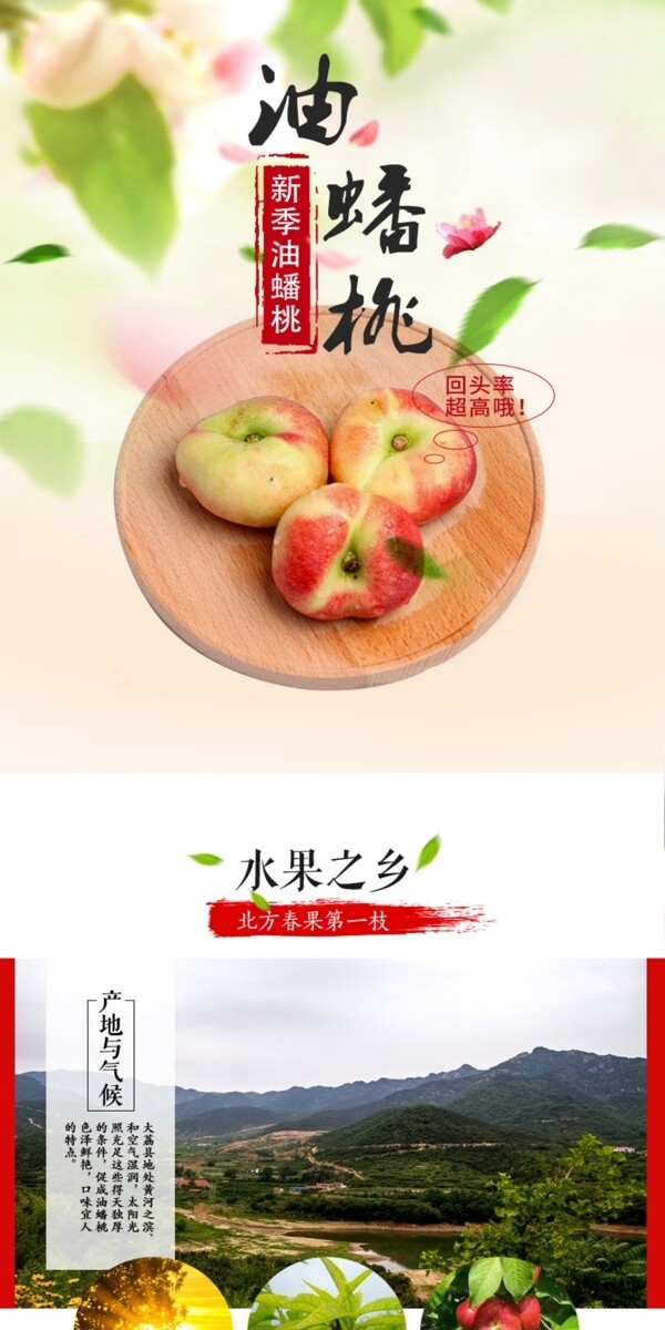 淘寶油蟠桃詳情頁電商