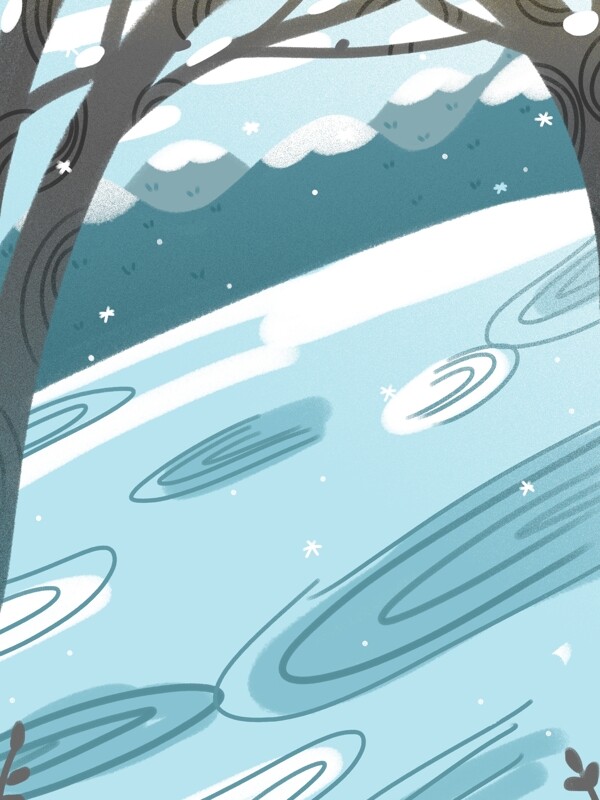 藍(lán)色簡約小雪節(jié)氣背景