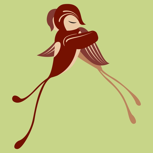 印花矢量圖T恤圖案動物圖案鳥色彩免費(fèi)素材