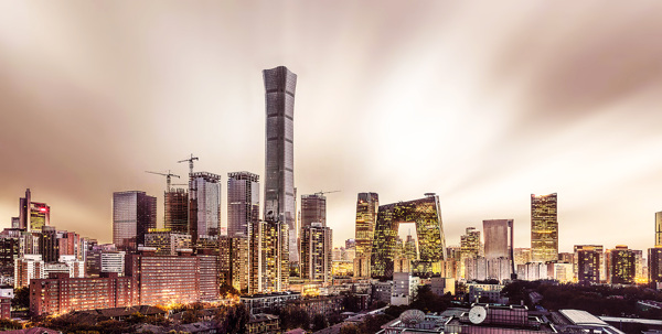 北京夜景地标高楼大厦