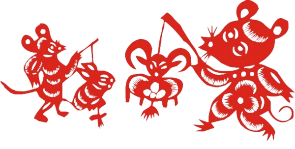 剪紙鼠圖片