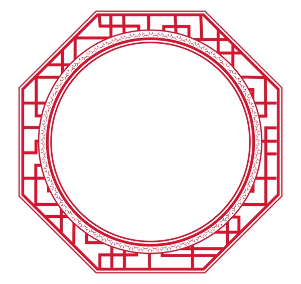 圓形中式邊框