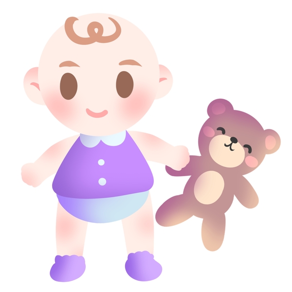 婴儿玩具小熊插画