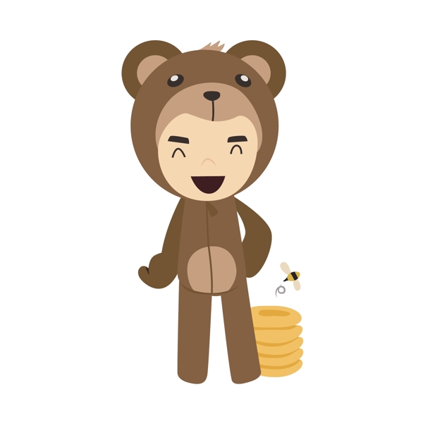 儿童节棕熊服饰矢量素材