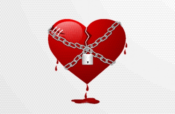 红色上锁爱心情人节爱情矢量背景素材