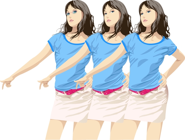 印花矢量圖人物女人色彩黃色免費(fèi)素材