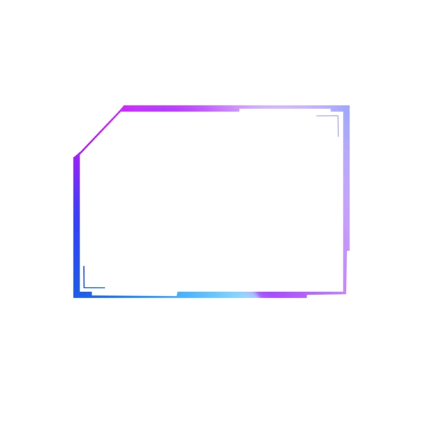 紫色渐变几何形状矩形边框