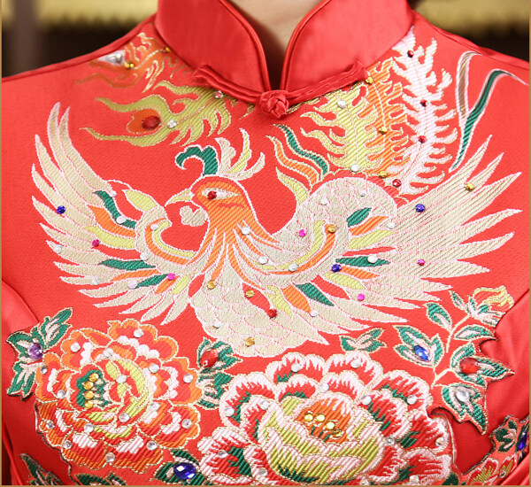 繡花動(dòng)物鳳凰實(shí)物細(xì)節(jié)免費(fèi)素材