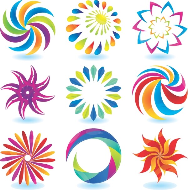 七色花矢量圖