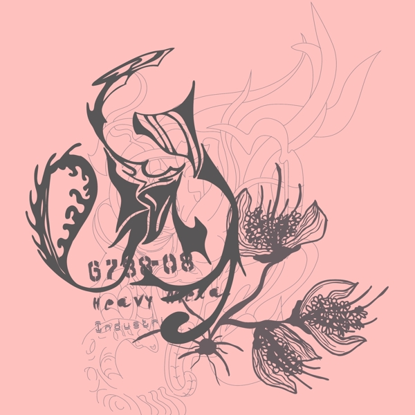 印花矢量圖時(shí)尚休閑女裝T恤圖案潮流花卉免費(fèi)素材