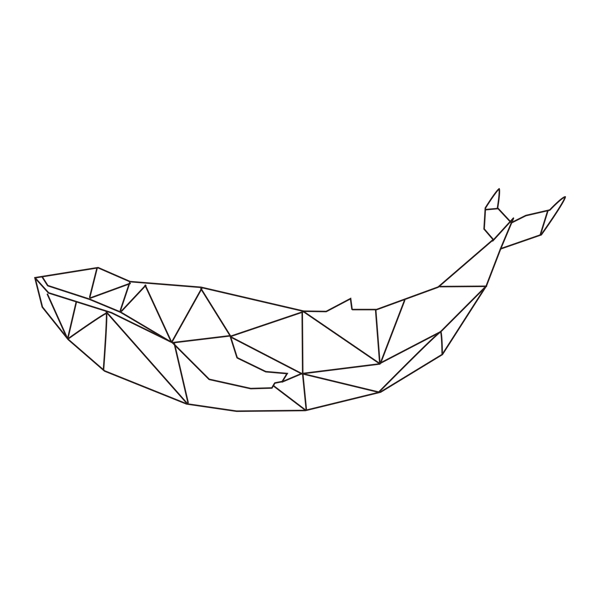 鯨魚簡(jiǎn)筆幾何手繪logo可商用