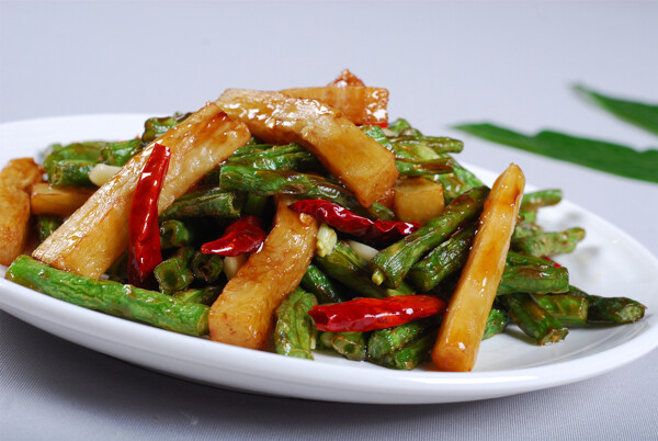 長豆角炒茄段