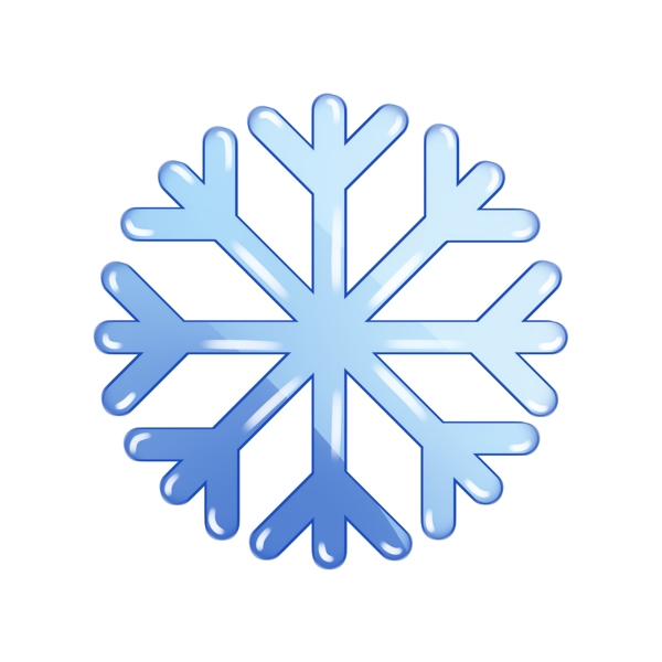 雪花装饰元素冬季圣诞节蓝色卡通雪花