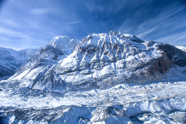 新疆托木尔峰雪山冰川航拍