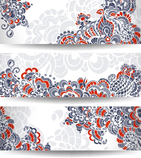 裝飾花banner矢量素材
