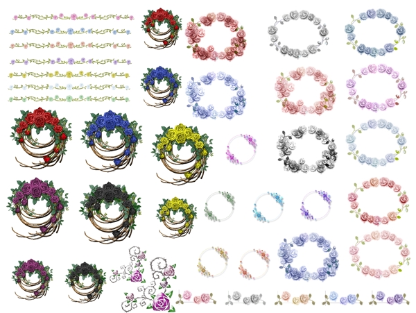玫瑰花環(huán)與玫瑰花邊圖片