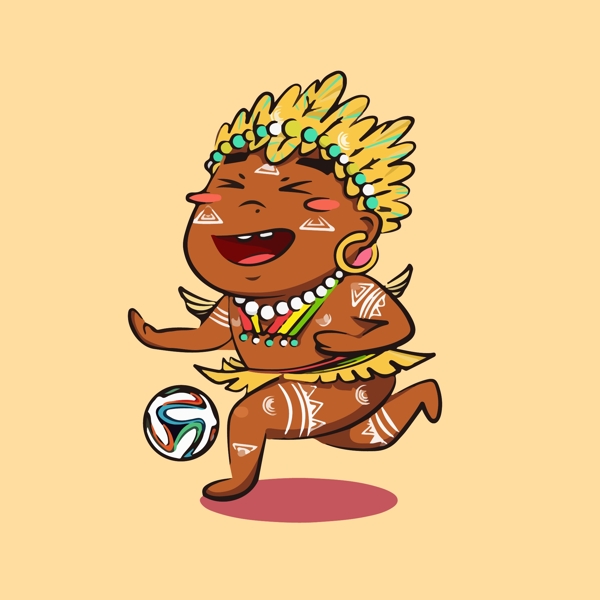 印花矢量圖人物男孩運動元素足球免費素材
