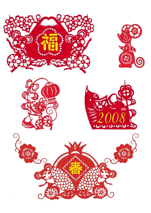 2008新春剪紙ai下載