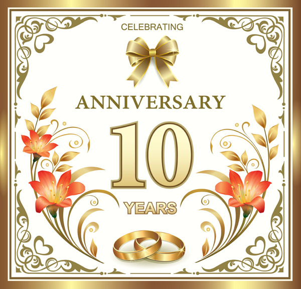 結(jié)婚十周年慶祝賀卡圖片