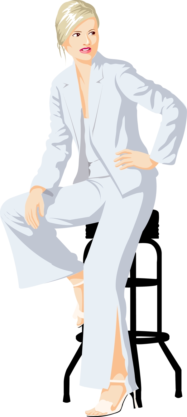 矢量時尚女性人物圖片
