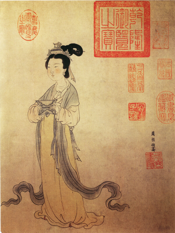 古畫仕女圖圖片