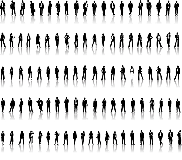 商務(wù)人士各種舉止矢量素材