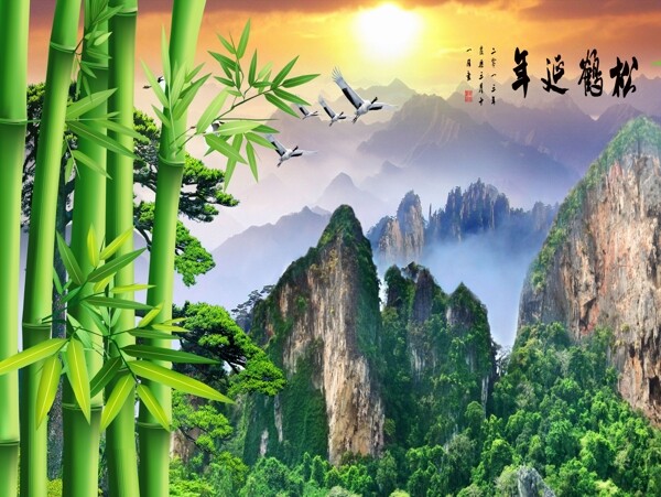 新中式背景墻