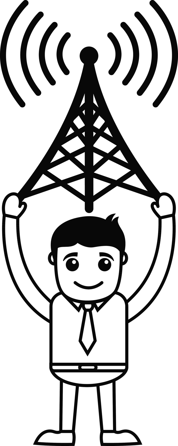 人與網(wǎng)絡天線矢量插畫