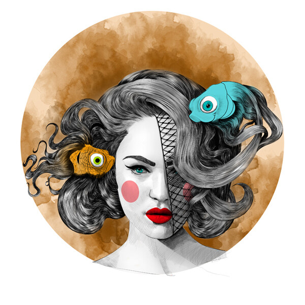 位圖插畫時尚插畫人物插畫藝術效果免費素材