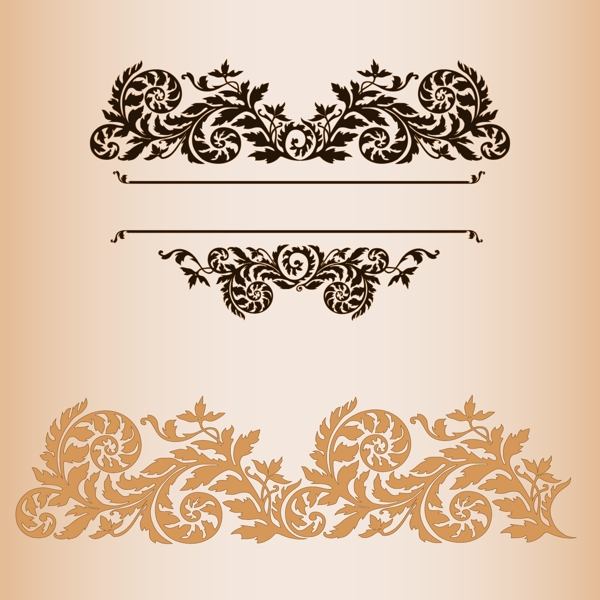 精美實(shí)用時(shí)尚花紋花邊矢量素材
