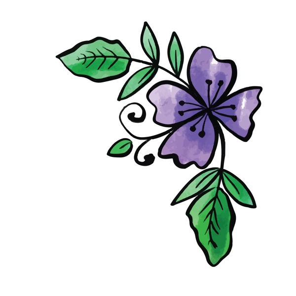 紫色蝴蝶装饰花朵