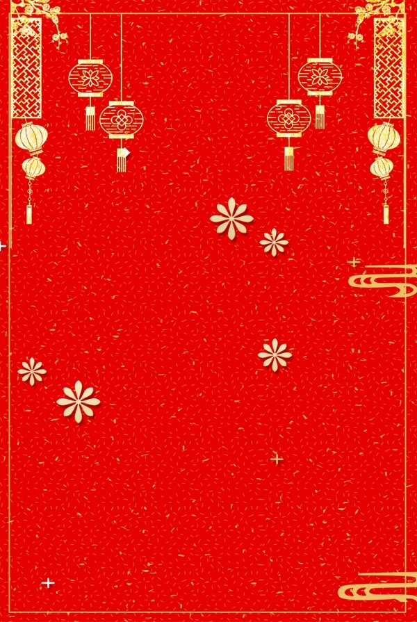 新年签烫金中国风红色海报背景