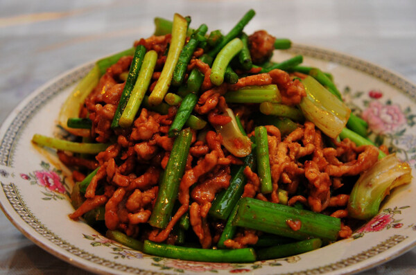 蒜苔炒肉圖片