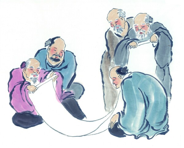 古代人物水墨畫